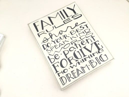 Box Sign - Family Rules