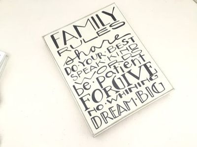 Box Sign - Family Rules