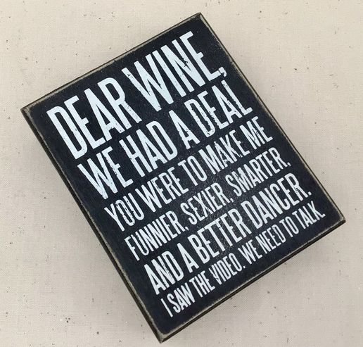 Dear Wine Box Sign