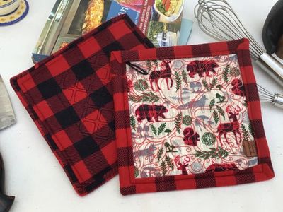 Woodland Potholder - Cotton, Embroidered