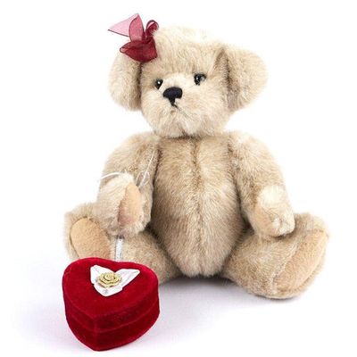 Plush Jointed Bears 8-1/2" with Heart Gift Box (6 Bears)