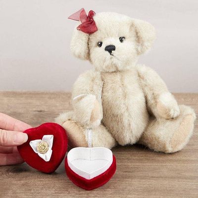 Plush Jointed Bears 8-1/2" with Heart Gift Box (6 Bears)