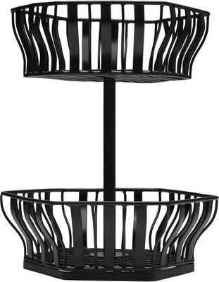 Gourmet Tiered Fruit Basket, 12.5 Inch, Black