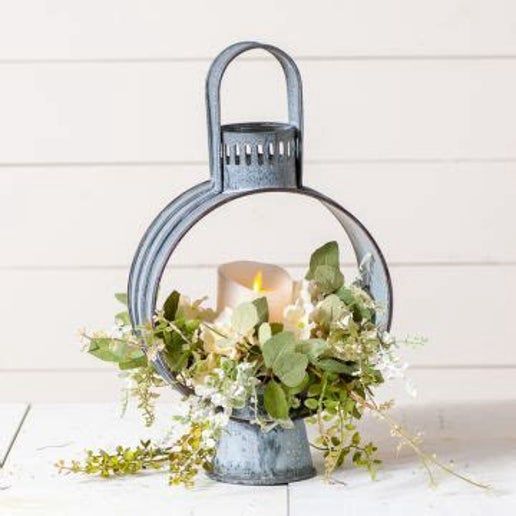 Irvins Tinware - Open Lantern in Weathered Zinc