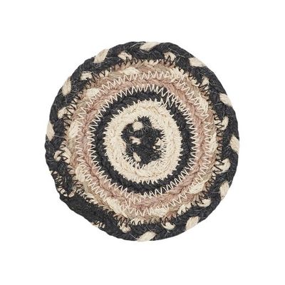 Sawyer Mill Charcoal Creme Jute Coaster - VHC Brands