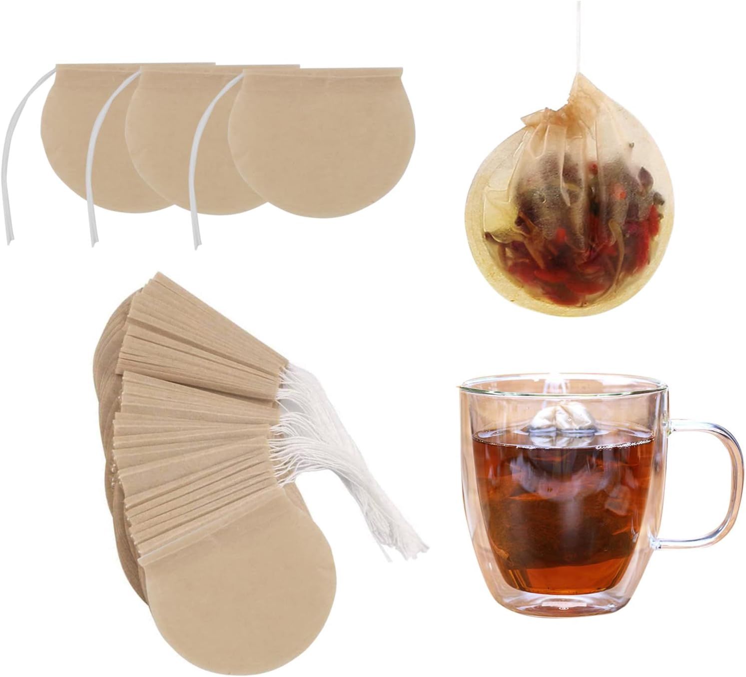 Tea Bags for Loose Tea- Unbleached - Set of 25
