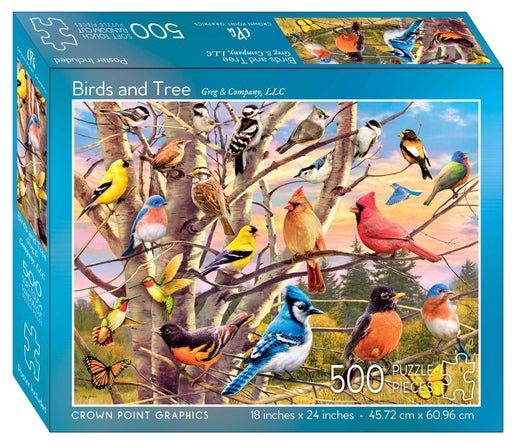 Crown Point Graphics - Birds and Tree - 500 piece jigsaw puzzle