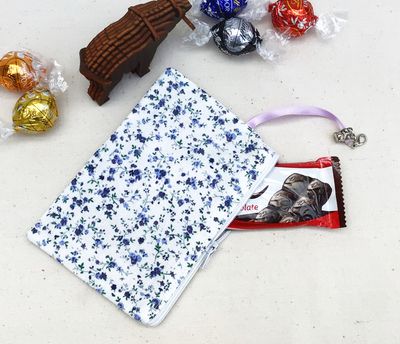 Zippered Fabric Bag with Lobster Clasp