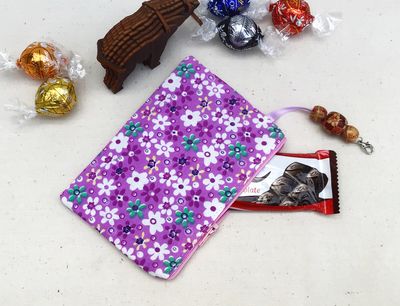 Zippered Fabric Bag with Lobster Clasp