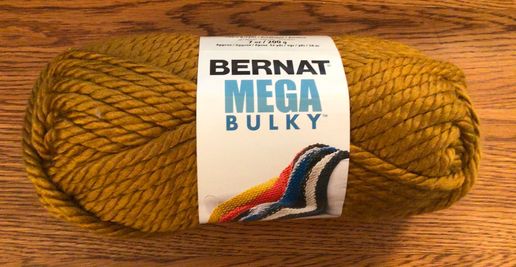Bernat Mega Bulky Yarn, New Gold, 7 Oz