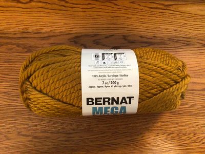 Bernat Mega Bulky Yarn, New Gold, 7 Oz