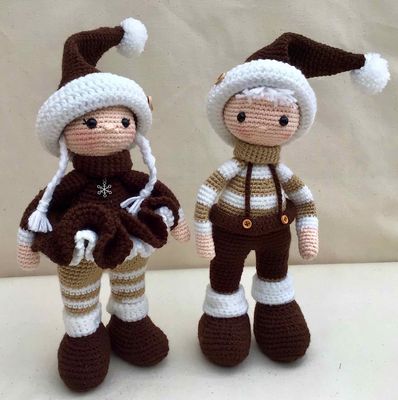 Lilly and Logan Crocheted Plush Twin Dolls