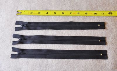 Black Nylon 10" Zipper