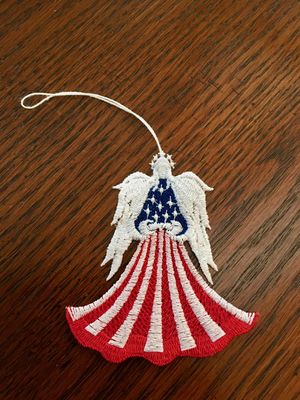 Embroidered Lace Patriotic Angel