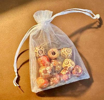 Patterned Wooden Beads | 10mm | Bag of 10