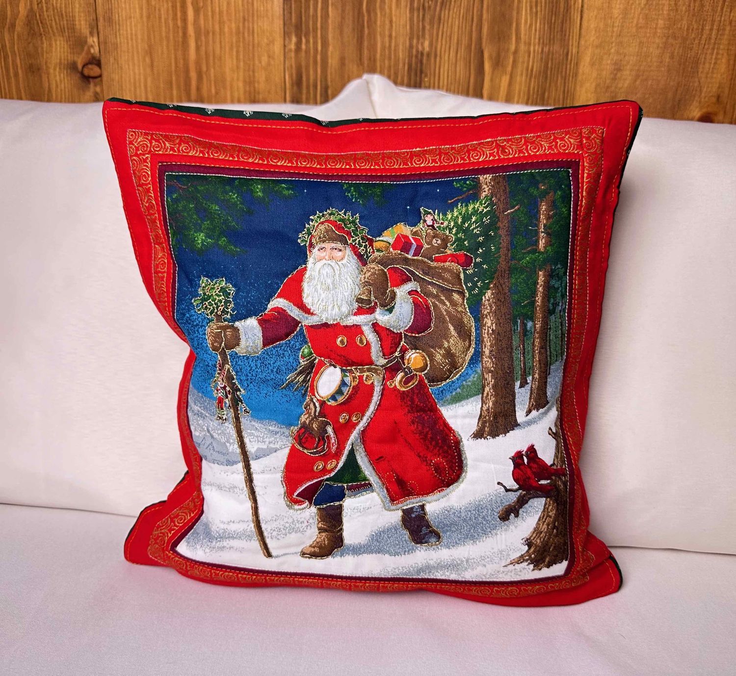 Quilted Christmas Pillow Covers with Invisible Zippers