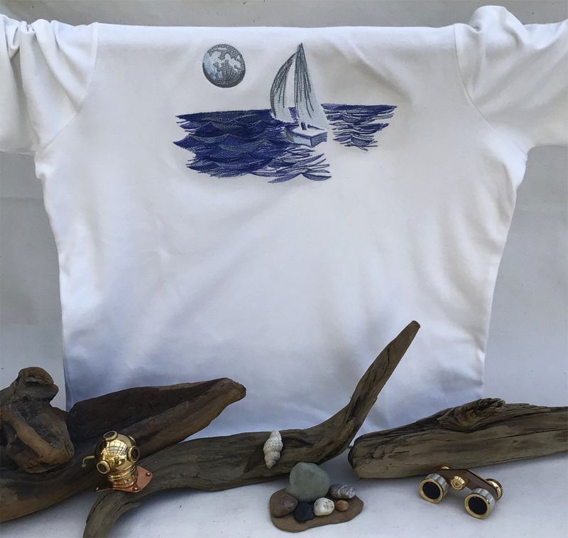 Embroidered - Long Sleeve - Sailboat