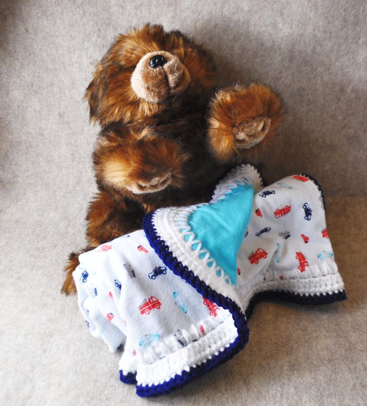 Receiving Blanket Blue Trucks