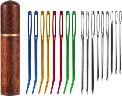 Tapestry Needle Set in Wood Storage Tube
