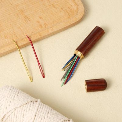 Tapestry Needle Set in Wood Storage Tube