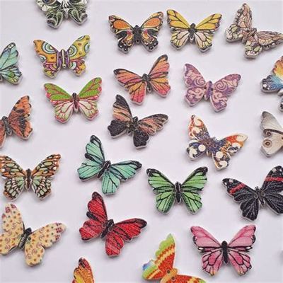 Butterfly Buttons - Wood Painted