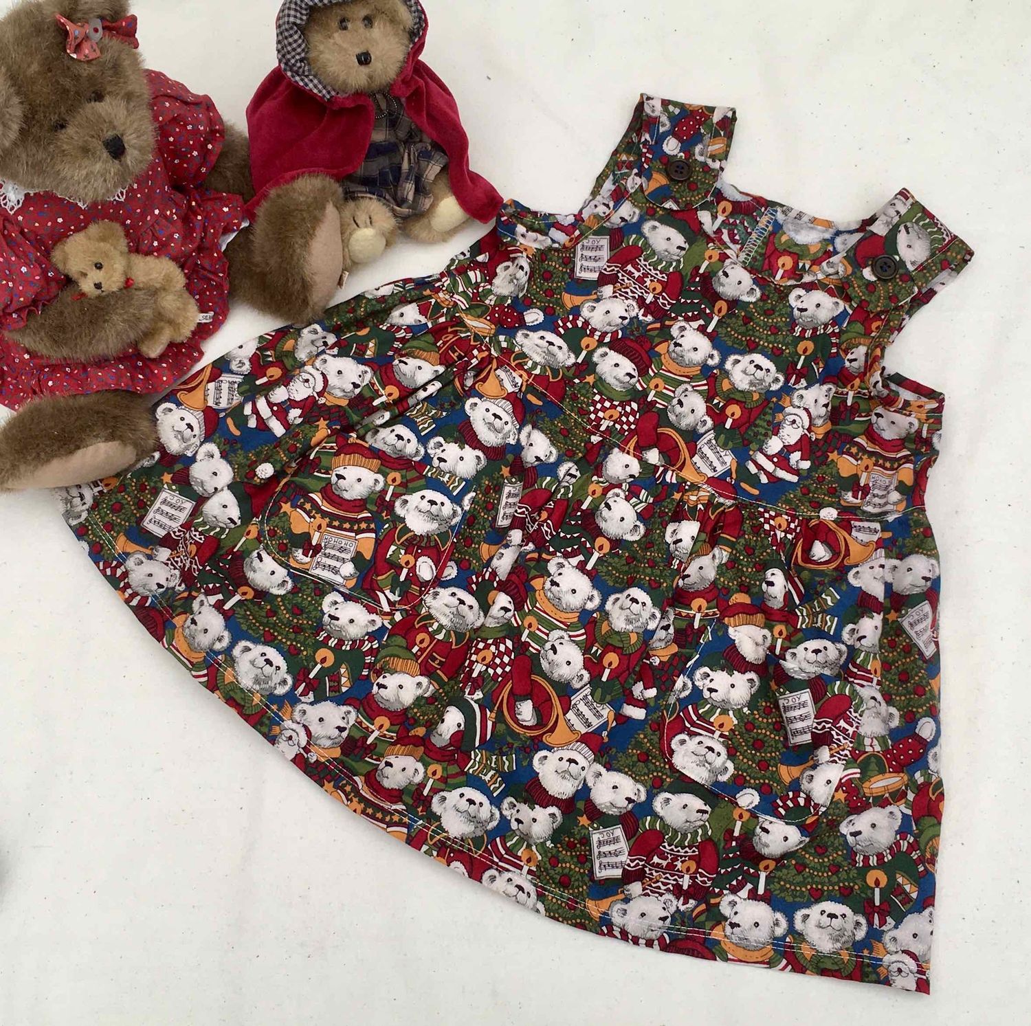 Christmas Bears - Toddler 3T Dress