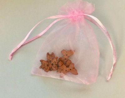 Butterfly Buttons, Natural Wood, Laser Etched, Set of 6, 2 Hole Buttons