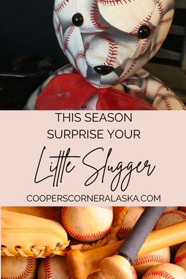 Handmade Plush Fabric Bear | Baseball Theme