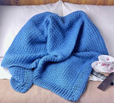 Country Blue Throw - Weighted