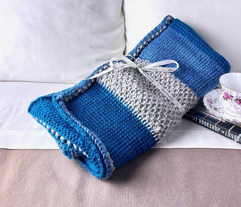 Receiving Blanket - Country Blue &amp; Gray