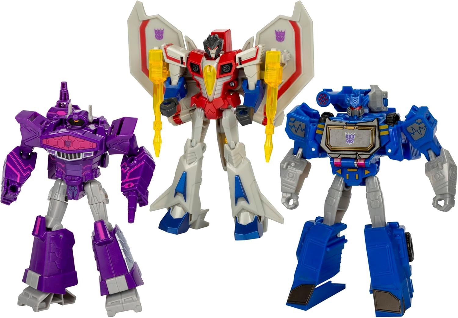 Transformers Decepticon Commander 3-Pack of 5-Inch Robot Action Figures for Boys and Girls, Starscream, Shockwave &amp; Soundwave
