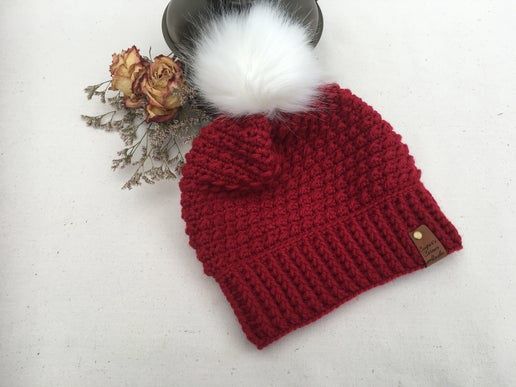 Handmade Chunky Hat with Removable Pom