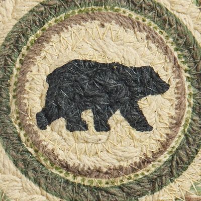 Country Pines Bear Printed Braided Coasters Set of 4