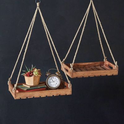 Hanging Wood Shelves, Set of two