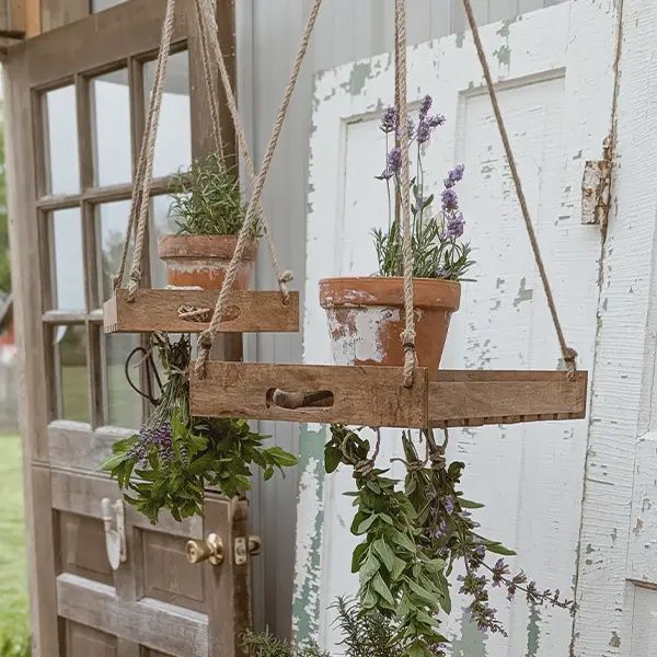Hanging Wood Shelves, Set of two