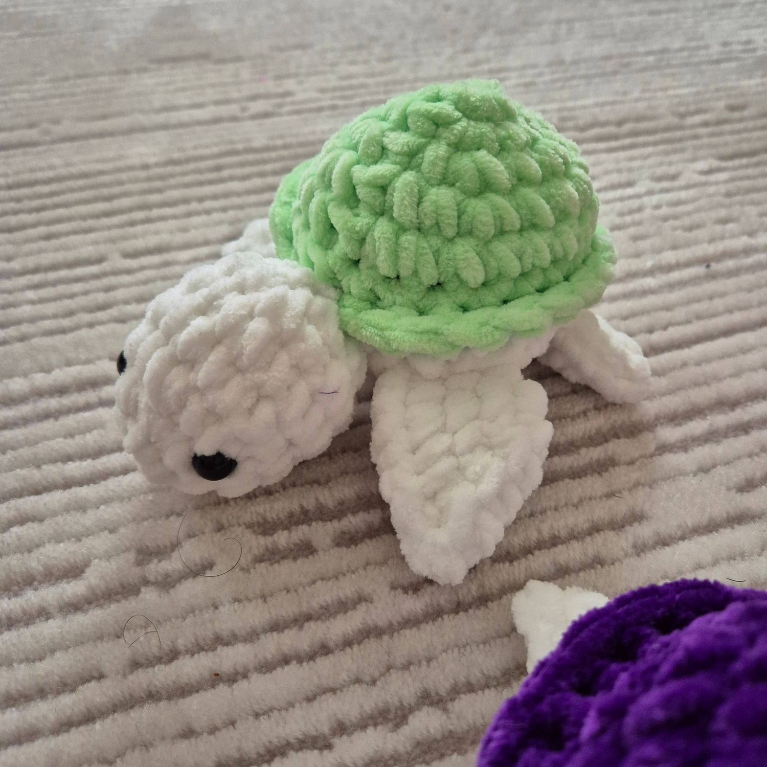 Handmade Stuffed Baby Turtle, Color: Green