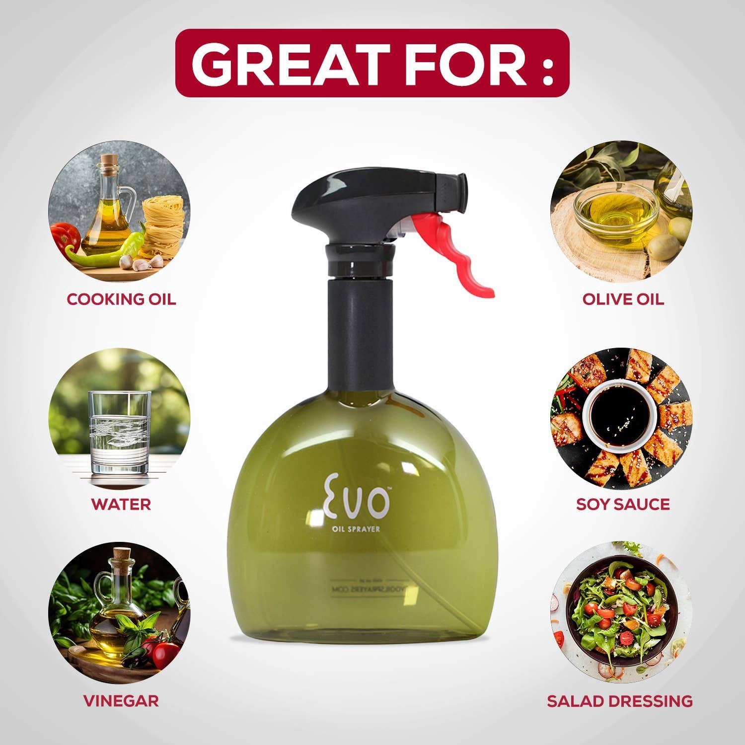 Evo Oil Sprayer Bottle, 8oz, Color: Green
