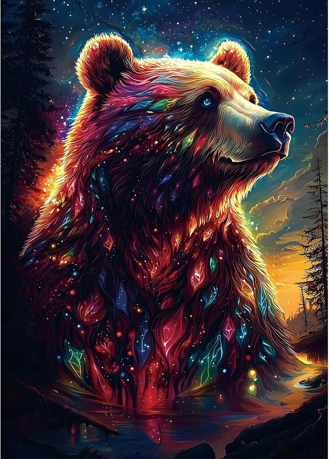 Colorful Brown Bear 1000 Piece Puzzle