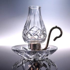 Waterford Cut Crystal Hurricane Lamp Candle Holder