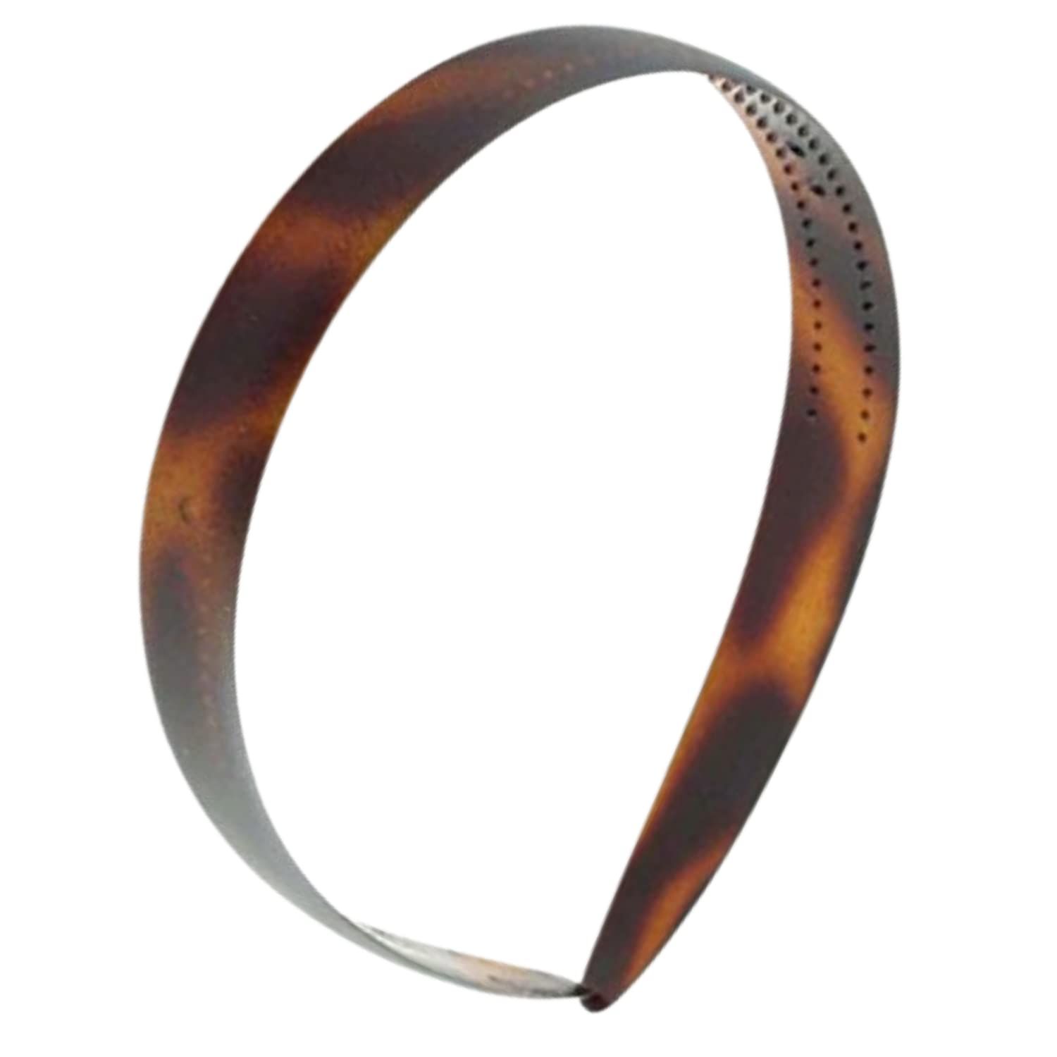 Parcelona French Headband 0.75 Inch Wide Cellulose Hairband for Women &amp; Girls, Color: Tortoise Shell