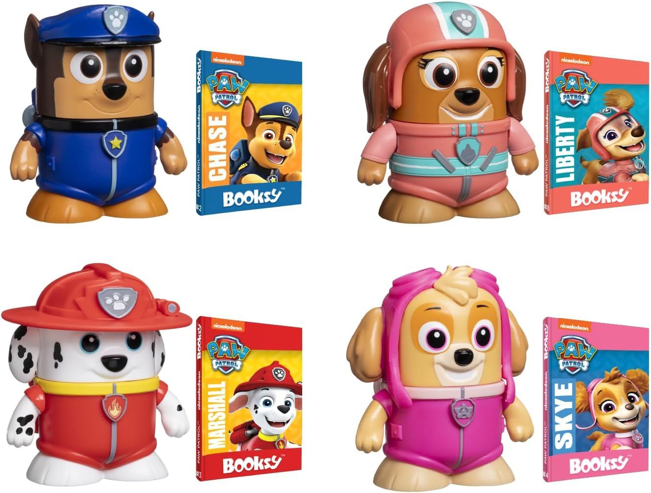 Paw Patrol 4 Pack Collectible Action Figure Officially Licensed, Includes Chase, Marshall, Skye &amp; Liberty