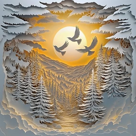 Paper Birds Winter Glow 1000 Piece Puzzle