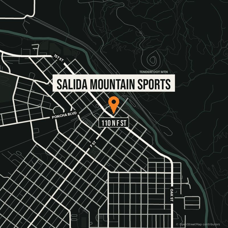 Map to Salida Mountain Sports, 110 N F St, Salida, Colorado