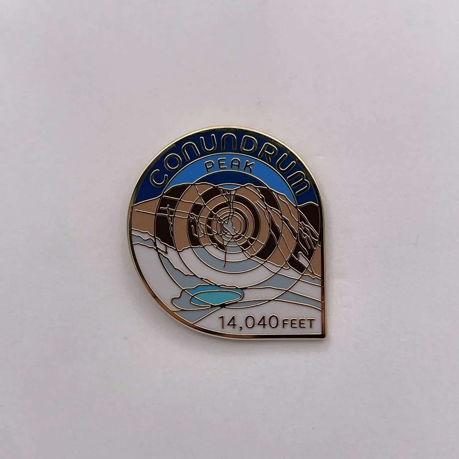 14er Pin - Conundrum, front view