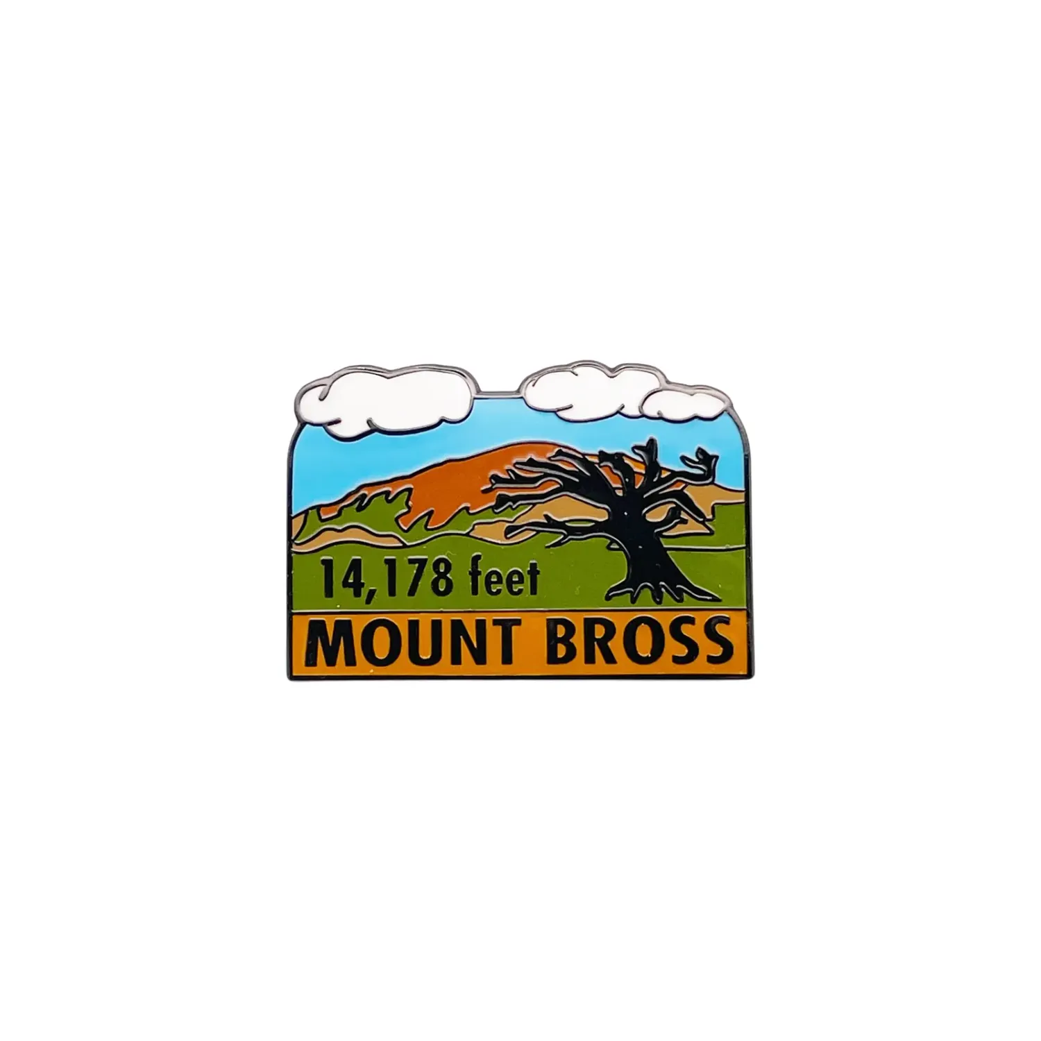14er Pin - Bross, front view
