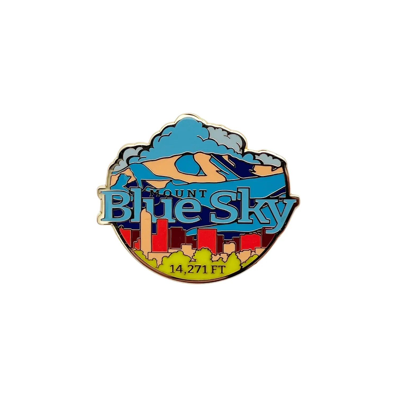 14er Pin - Blue sky, front view