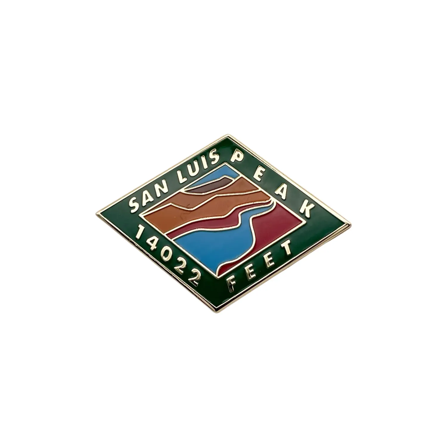 14er Pin - San Luis Pk., front view