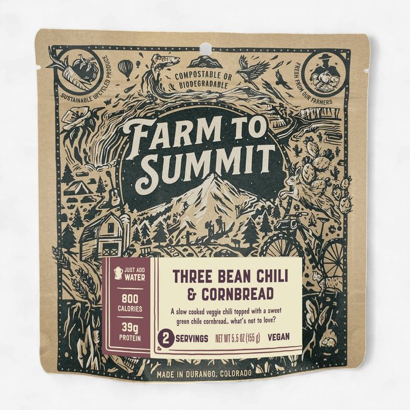 Farm to Summit Three Bean Chili &amp; Cornbread
