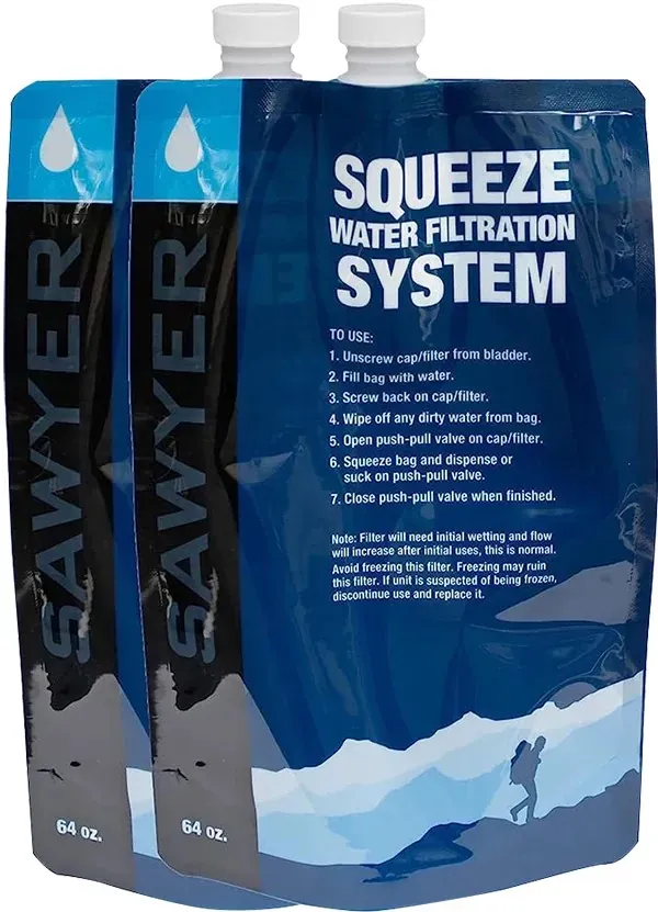 Sawyer 64oz Squeezable Pouch x2