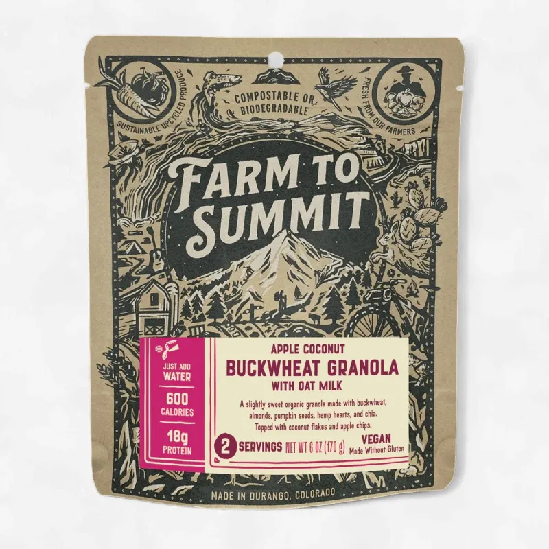 Farm to Summit Apple Buckwheat Granola, front view